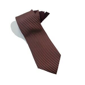 Tommy Hilfiger 100% Silk Men's Tie Red White Diamond & Navy Blue Preppy, Classic